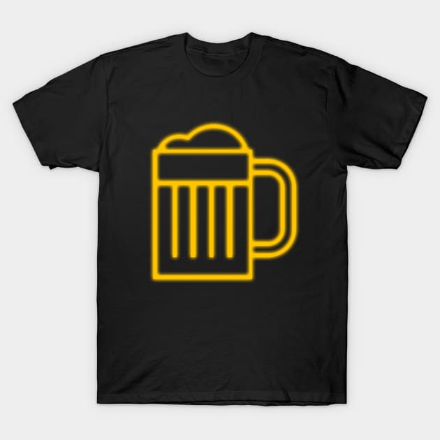 Neon Glass Of Beer T-Shirt by superdupertees